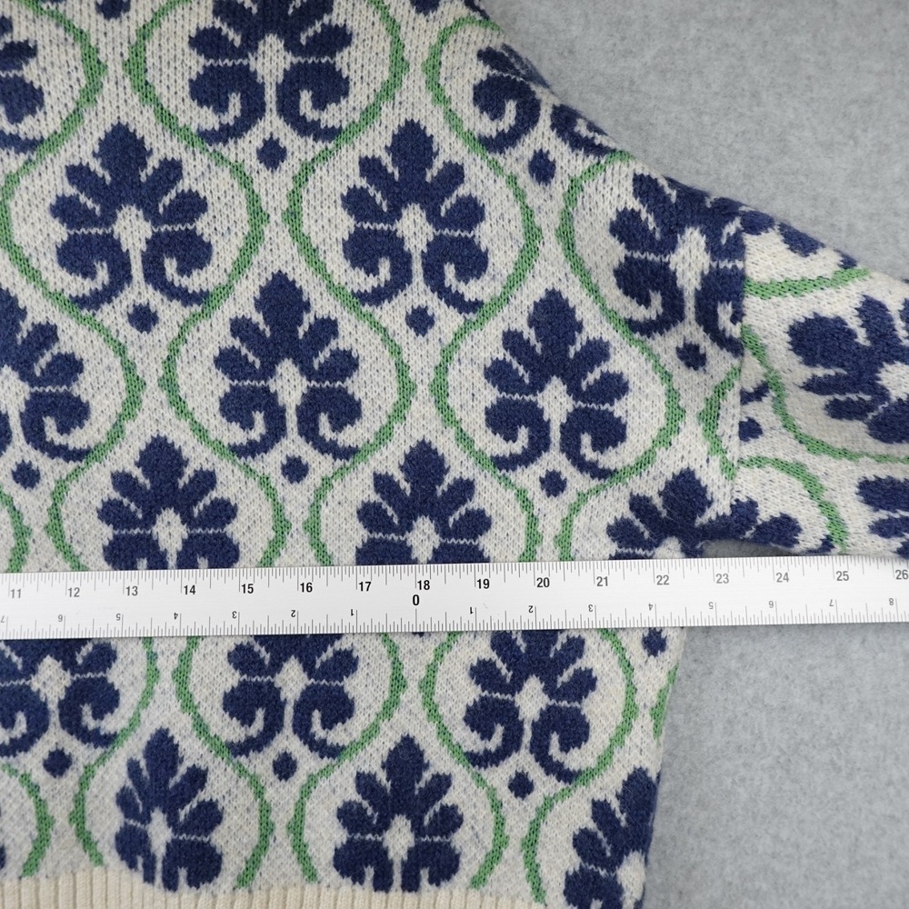 Anthropologie Maeve Cardigan Womens S Knit Floral Pop Graphic Intarsia Nordic - Picture 13 of 14